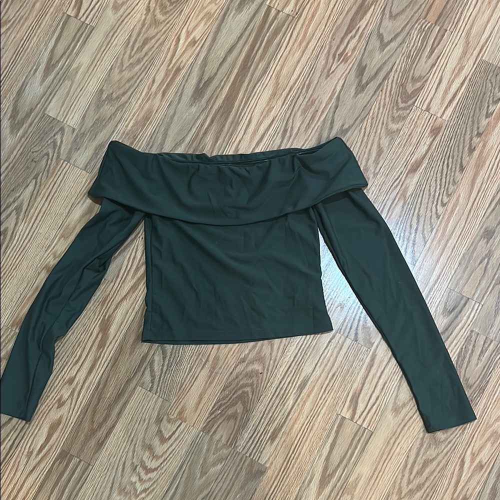 Elegant Off-Shoulder Green Top